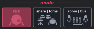 croquesolid global modes (kick | snare/toms | room/bus)