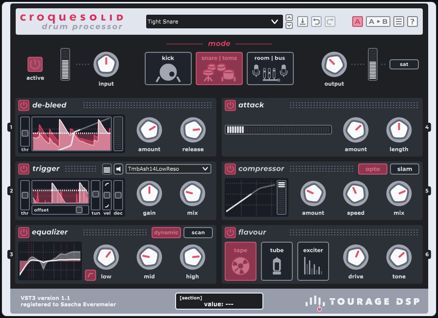 croquesolid VST3 / AU channel-strip plugin
